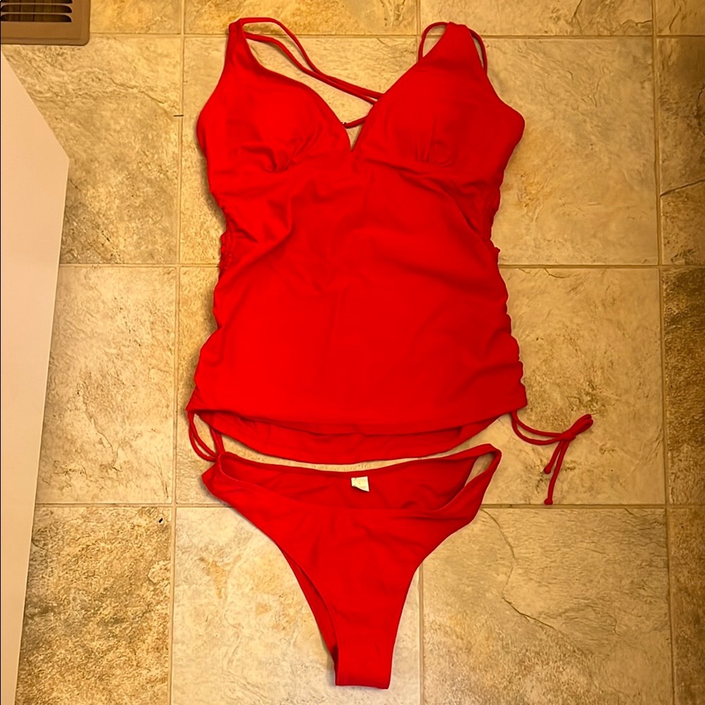 Red Swimsuit Set